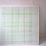 Inside / Outside 17 | Malerier | Kirsten Rotbøll Lassen | Beauton Art Gallery malerier, abstrakte, geometriske, grafiske, minimalistiske, arkitektur, mønstre, grønne, hvide, akryl,  bomuldslærred, abstrakte-former, arkitektoniske, terninger, kubisme, dansk, design, interiør, bolig-indretning, moderne, moderne-kunst, nordisk, skandinavisk, Køb original kunst og kunstplakater. Malerier, tegninger, limited edition kunsttryk & plakater af dygtige kunstnere.