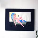 Divan | Tegninger, Gouache, Akvareller | Marthe Jung | Beauton Art Gallery tegninger, gouache, akvareller, figurative, illustrative, portræt, kroppe, stemninger, mennesker, seksualitet, sorte, blå, pink, gule, gouache, papir, samtidskunst, københavn, dansk, dekorative, kvindelig, feminist, interiør, bolig-indretning, moderne, moderne-kunst, nordisk, nøgen, levende, kvinder, Køb original kunst og kunstplakater. Malerier, tegninger, limited edition kunsttryk & plakater af dygtige kunstnere.