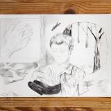 Uden Titel I | Tegninger | Emilie Aastrup | Beauton Art Gallery tegninger, monokrome, natur, mennesker, sorte, grå, hvide, kul, papir, blyant, sort-hvide, Køb original kunst og kunstplakater. Malerier, tegninger, limited edition kunsttryk & plakater af dygtige kunstnere.