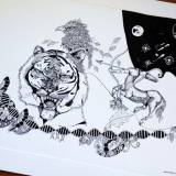 illustrationer. Udtryksfuldt moderne kunst. dyr. talentfulde kunstnere, online kunstgalleri.