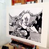 Eagles. En original illustration af kunstner Marianne Stenberg. illustrationer. Udtryksfuldt moderne kunst. dyr. talentfulde kunstnere, online kunstgalleri.