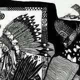 illustrationer. ørn, indianer, fugle Udtryksfuldt moderne kunst. dyr. talentfulde kunstnere, online kunstgalleri.