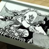 Eagles. En original illustration af kunstner Marianne Stenberg. illustrationer. Udtryksfuldt moderne kunst. dyr. talentfulde kunstnere, online kunstgalleri.