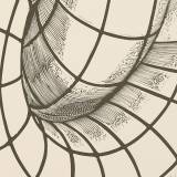 Figurations IX beige - 140 x 100 cm. Limited edition linocut print af Marta Banaszak FIGURATIONS IX linocut_detail