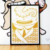 kunsttryk, silketryk, børnevenlige, figurative, monokrome, pop, tegneserier, humor, mennesker, guld, hvide, akryl, papir, sjove, samtidskunst, københavn, dansk, dekorative, design, ansigter, interiør, bolig-indretning, moderne, moderne-kunst, nordisk, pop-art, plakater, tryk, skandinavisk, urban, Køb original kunst og kunstplakater. Malerier, tegninger, limited edition kunsttryk & plakater af dygtige kunstnere.