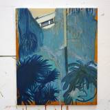 I am the palm | Malerier | Rafael Guerrero Céspedes | Beauton Art Gallery malerier, æstetiske, farverige, ekspressionistiske, geometriske, landskab, arkitektur, botanik, natur, blå, orange,  bomuldslærred, olie, bygninger, dansk, dekorative, design, ekspressionisme, interiør, bolig-indretning, moderne, moderne-kunst, planter, hav, træer, levende, Køb original kunst og kunstplakater. Malerier, tegninger, limited edition kunsttryk & plakater af dygtige kunstnere.