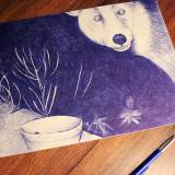 Ræv i den blå nat. En original illustration af Morten Løfberg. saatchi online gallery, artrebels galleri, illustrationer tegninger, talentfulde kunstnere, online gallerier, originaler