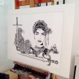 illustrationer. Udtryksfuldt moderne kunst. dyr. talentfulde kunstnere, online kunstgalleri.