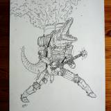 guitar, krokedille, røg, illustrationer og tegninger, kunst, kunstgalleri, galleri, sjov tegning, street art, pop kultur, inspiration,