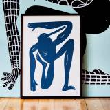 Yoga Exercise RN II - Blue | Kunsttryk, Gicleé | Mormor | Beauton Art Gallery kunsttryk, gicleé, børnevenlige, grafiske, illustrative, monokrome, pop, kroppe, hverdagsliv, humor, bevægelse, mennesker, blå, hvide, blæk, papir, sjove, samtidskunst, københavn, dansk, design, interiør, bolig-indretning, moderne, moderne-kunst, nordisk, plakater, tryk, skandinavisk, Køb original kunst og kunstplakater. Malerier, tegninger, limited edition kunsttryk & plakater af dygtige kunstnere.