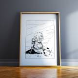 plakater-posters-kunsttryk, giclee-tryk, børnevenlige, grafiske, landskab, monokrome, børn, humor, himmel, sorte, hvide, blæk, papir, sjove, atmosfære, sort-hvide, samtidskunst, sød, dansk, dekorative, design, interiør, bolig-indretning, moderne, moderne-kunst, nordisk, plakater, tryk, Køb original kunst og kunstplakater. Malerier, tegninger, limited edition kunsttryk & plakater af dygtige kunstnere.
