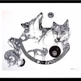 Mad World - indrammet. En illustration af kunstner Marianne Stenberg. illustrationer. Udtryksfuldt moderne kunst. dyr. talentfulde kunstnere, online kunstgalleri.