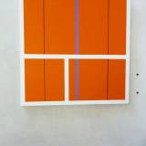 bedste kunst online, æstetisk minimalistisk maleri, enkelt, stilrent, linjer, orange, lilla, grafisk, design