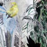 Canary - 120 x 91. Et originalt maleri af kunstner Louise Bech Pedersen. Kunst online gallerier, Store flotte abstrakte malerier med dyr, gaveide, gave, boligindretning, dygtige kunstnere