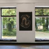 Figurations IX beige - 140 x 100 cm. Limited edition linocut print af Marta Banaszak FIGURATIONS IX linocut_black and gold version