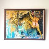 Mistress Chasing Mister - 30 - 42 cm. Original tegning af kunstner Piotr Dudek.