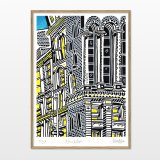 plakater-posters-kunsttryk, giclee-tryk, børnevenlige, figurative, grafiske, pop, arkitektur, tegneserier, sorte, blå, gule, blæk, papir, arkitektoniske, bygninger, byer, samtidskunst, københavn, dansk, design, interiør, bolig-indretning, moderne, moderne-kunst, nordisk, Køb original kunst og kunstplakater. Malerier, tegninger, limited edition kunsttryk & plakater af dygtige kunstnere.