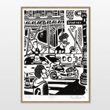 plakater-posters-kunsttryk, giclee-tryk, børnevenlige, grafiske, illustrative, monokrome, pop, arkitektur, tegneserier, humor, mennesker, sorte, grå, blæk, papir, arkitektoniske, byer, samtidskunst, dansk, dekorative, design, interiør, bolig-indretning, moderne, moderne-kunst, nordisk, skandinavisk, Buy original high quality art. Paintings, drawings, limited edition prints & posters by talented artists.