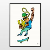 Skaterboy  | Plakater-posters-kunsttryk, Giclee-tryk | Mormor | "Skaterboy"
Signeret gicleé kunstplakat af Mormor
High-grade pigmenteret blæk på 270 gr./m2 syrefrit Fabriano kunstpapir.
Passer til en standard 50x70 ramme. Ramme er ikke inkluderet. | Beauton Art Gallery plakater-posters-kunsttryk, giclee-tryk, børnevenlige, figurative, pop, portræt, kroppe, tegneserier, børn, humor, mennesker, sport, blå, turkise, hvide, blæk, papir, sjove, samtidskunst, københavn, dansk, dekorative, design, interiør, bolig-indretning, moderne, moderne-kunst, nordisk, skandinavisk, Køb original kunst og kunstplakater. Malerier, tegninger, limited edition kunsttryk & plakater af dygtige kunstnere.
