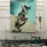malerier, ekspressionistiske, figurative, grafiske, illustrative, kroppe, stemninger, natur, havet, mennesker, årstider, seksualitet, beige, blå, grønne, grå, turkise, akryl, kul,  bomuldslærred, olie, strand, smukke, samtidskunst, dag, drinks, ekspressionisme, kvindelig, piger, bolig-indretning, moderne-kunst, nordisk, skandinavisk, hav, former, vand, kvinder, Køb original kunst og kunstplakater. Malerier, tegninger, limited edition kunsttryk & plakater af dygtige kunstnere.