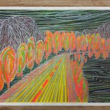 tegninger, malerier, farverige, landskab, minimalistiske, natur, mønstre, sorte, orange, gule, papir, andre-medier, samtidskunst, naturlig, rolige, Køb original kunst og kunstplakater. Malerier, tegninger, limited edition kunsttryk & plakater af dygtige kunstnere.