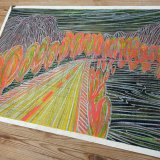 tegninger, malerier, farverige, landskab, minimalistiske, natur, mønstre, sorte, orange, gule, papir, andre-medier, samtidskunst, naturlig, rolige, Køb original kunst og kunstplakater. Malerier, tegninger, limited edition kunsttryk & plakater af dygtige kunstnere.