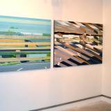 Paintings about speed, 218 | Malerier | Noemi Staniszewska | Beauton Art Gallery malerier, farverige, geometriske, grafiske, landskab, pop, arkitektur, bevægelse, mønstre, transportmidler, blå, grønne, gule,  bomuldslærred, olie, arkitektoniske, sceneri, Køb original kunst og kunstplakater. Malerier, tegninger, limited edition kunsttryk & plakater af dygtige kunstnere.
