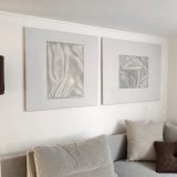 malerier, abstrakte, æstetiske, grafiske, minimalistiske, hverdagsliv, mønstre, beige, grå, hvide, akryl,  bomuldslærred, abstrakte-former, efterår, smukke, samtidskunst, københavn, dansk, dekorative, design, interiør, bolig-indretning, moderne, moderne-kunst, Køb original kunst og kunstplakater. Malerier, tegninger, limited edition kunsttryk & plakater af dygtige kunstnere.