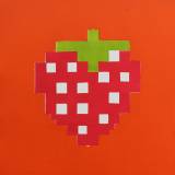 STRAWBERRY linocut_orange