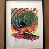 tegninger, gouache-malerier, akvarel-malerier, farverige, ekspressionistiske, grafiske, illustrative, pop, dyreliv, vilde-dyr, grønne, orange, røde, gule, akryl, blæk, papir, tusch, samtidskunst, dansk, dekorative, design, interiør, bolig-indretning, moderne, moderne-kunst, nordisk, obskurt, pop-art, plakater, skandinavisk, levende, Køb original kunst og kunstplakater. Malerier, tegninger, limited edition kunsttryk & plakater af dygtige kunstnere.