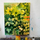 malerier, abstrakte, æstetiske, farverige, grafiske, botanik, grønne, orange, gule,  bomuldslærred, olie, abstrakte-former, efterår, smukke, samtidskunst, dekorative, design, blomster, skov, have, interiør, bolig-indretning, Køb original kunst og kunstplakater. Malerier, tegninger, limited edition kunsttryk & plakater af dygtige kunstnere.