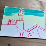 gouache-malerier, akvarel-malerier, figurative, illustrative, landskab, religion, himmel, grønne, røde, hvide, gouache, papir, akvarel, smukke, samtidskunst, dekorative, design, interiør, bolig-indretning, moderne, moderne-kunst, Køb original kunst og kunstplakater. Malerier, tegninger, limited edition kunsttryk & plakater af dygtige kunstnere.