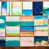 gouache-malerier, akvarel-malerier, abstrakte, farverige, ekspressionistiske, bevægelse, mønstre, blå, violette, gouache, papir, akvarel, abstrakte-former, smukke, samtidskunst, dekorative, design, interiør, bolig-indretning, moderne, moderne-kunst, Køb original kunst og kunstplakater. Malerier, tegninger, limited edition kunsttryk & plakater af dygtige kunstnere.