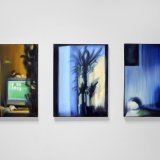 Vinduer IV | Malerier | Noemi Staniszewska | Beauton Art Gallery malerier, figurative, grafiske, arkitektur, kroppe, hverdagsliv, mønstre, sorte, brune, grønne,  bomuldslærred, olie, arkitektoniske, smukke, bygninger, samtidskunst, dekorative, design, interiør, bolig-indretning, moderne, moderne-kunst, vinduer, Køb original kunst og kunstplakater. Malerier, tegninger, limited edition kunsttryk & plakater af dygtige kunstnere.