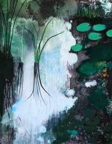 malerier, æstetiske, illustrative, landskab, kroppe, havet, sorte, grønne, hvide,  bomuldslærred, olie, efterår, smukke, samtidskunst, dekorative, design, interiør, bolig-indretning, moderne, moderne-kunst, planter, vand, Køb original kunst og kunstplakater. Malerier, tegninger, limited edition kunsttryk & plakater af dygtige kunstnere.