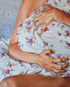 malerier, figurative, portræt, kroppe, mønstre, seksualitet, tekstiler, blå, pastel, pink, røde, hvide,  bomuldslærred, olie, samtidskunst, dekorative, kvindelig, feminist, interiør, bolig-indretning, moderne, moderne-kunst, romantiske, seksuel, kvinder, Køb original kunst og kunstplakater. Malerier, tegninger, limited edition kunsttryk & plakater af dygtige kunstnere.