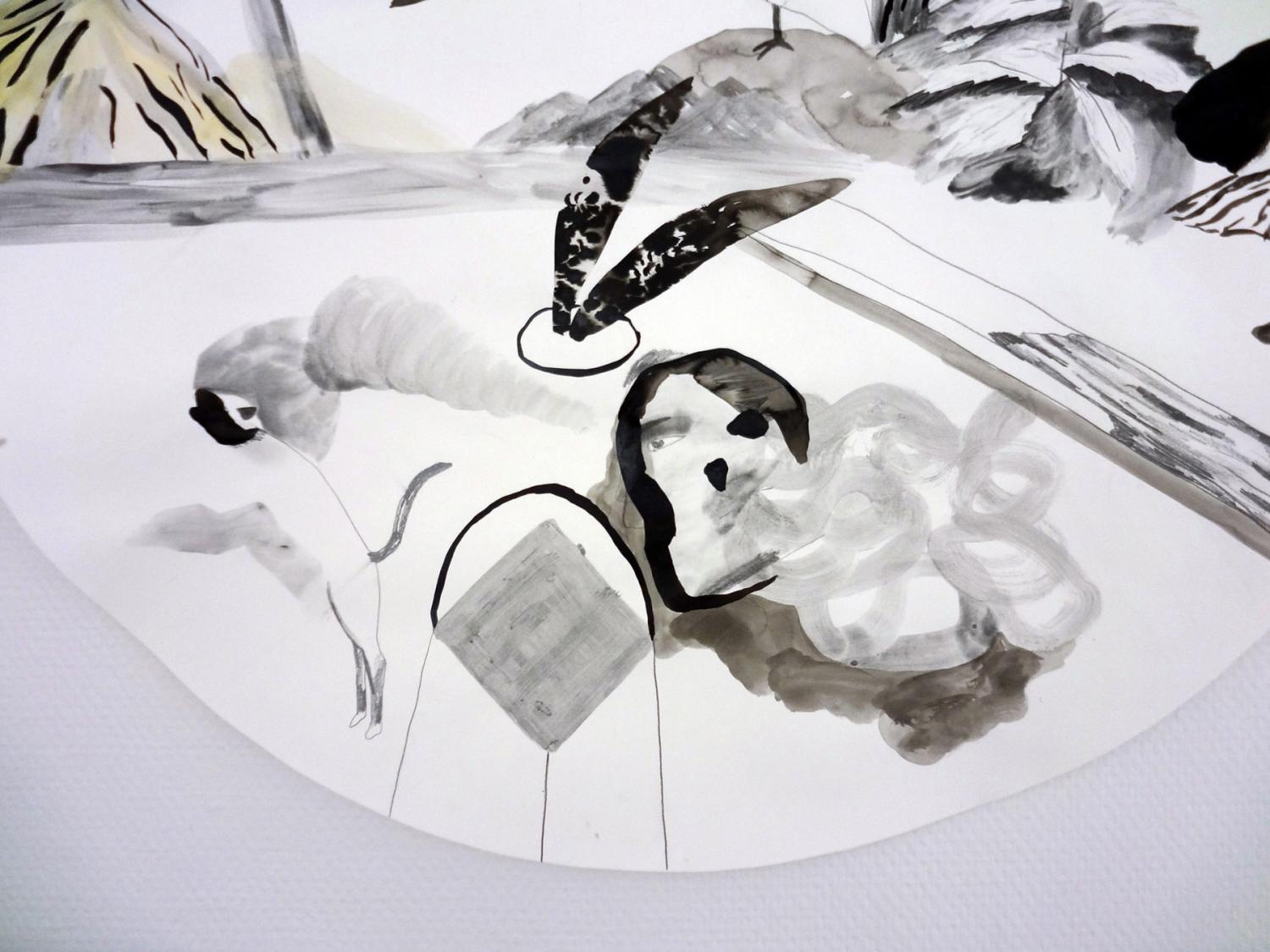 The end seeks a beginning | Tegninger, Gouache, Akvareller, Collager | Emilie Aastrup | Beauton Art Gallery tegninger, gouache, akvareller, collager, abstrakte, æstetiske, landskab, surrealistiske, botanik, natur, mønstre, sorte, brune, hvide, gouache, papir, blyant, akvarel, andre-medier, abstrakte-former, dekorative, blomster, interiør, bolig-indretning, bjerge, planter, sceneri, hav, træer, Køb original kunst og kunstplakater. Malerier, tegninger, limited edition kunsttryk & plakater af dygtige kunstnere.