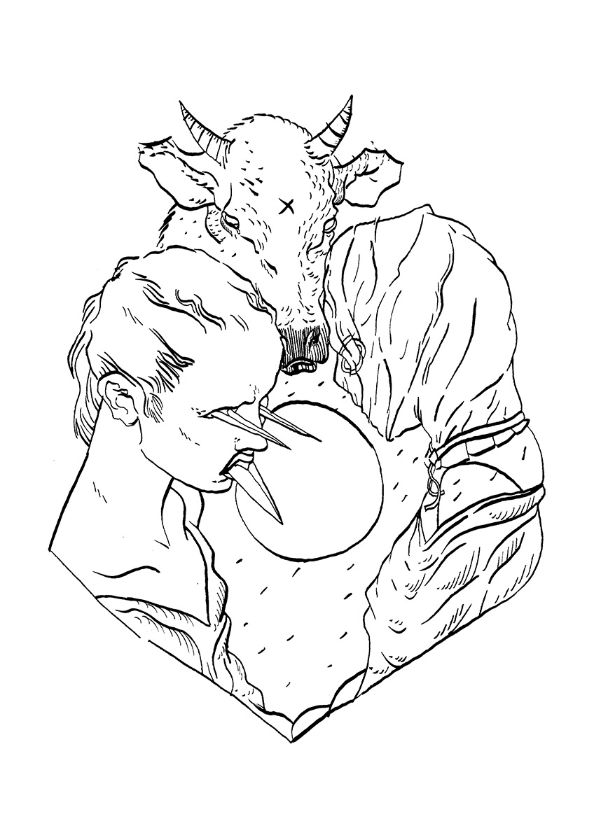 Trinity | Plakater-posters-kunsttryk, Giclee-tryk | Halfdan Pisket | Beauton Art Gallery plakater-posters-kunsttryk, giclee-tryk, grafiske, illustrative, monokrome, portræt, kroppe, tegneserier, husdyr, mennesker, sorte, hvide, blæk, papir, sort-hvide, samtidskunst, københavn, dansk, interiør, bolig-indretning, mænd, moderne, moderne-kunst, nordisk, plakater, tryk, skandinavisk, Køb original kunst og kunstplakater. Malerier, tegninger, limited edition kunsttryk & plakater af dygtige kunstnere.