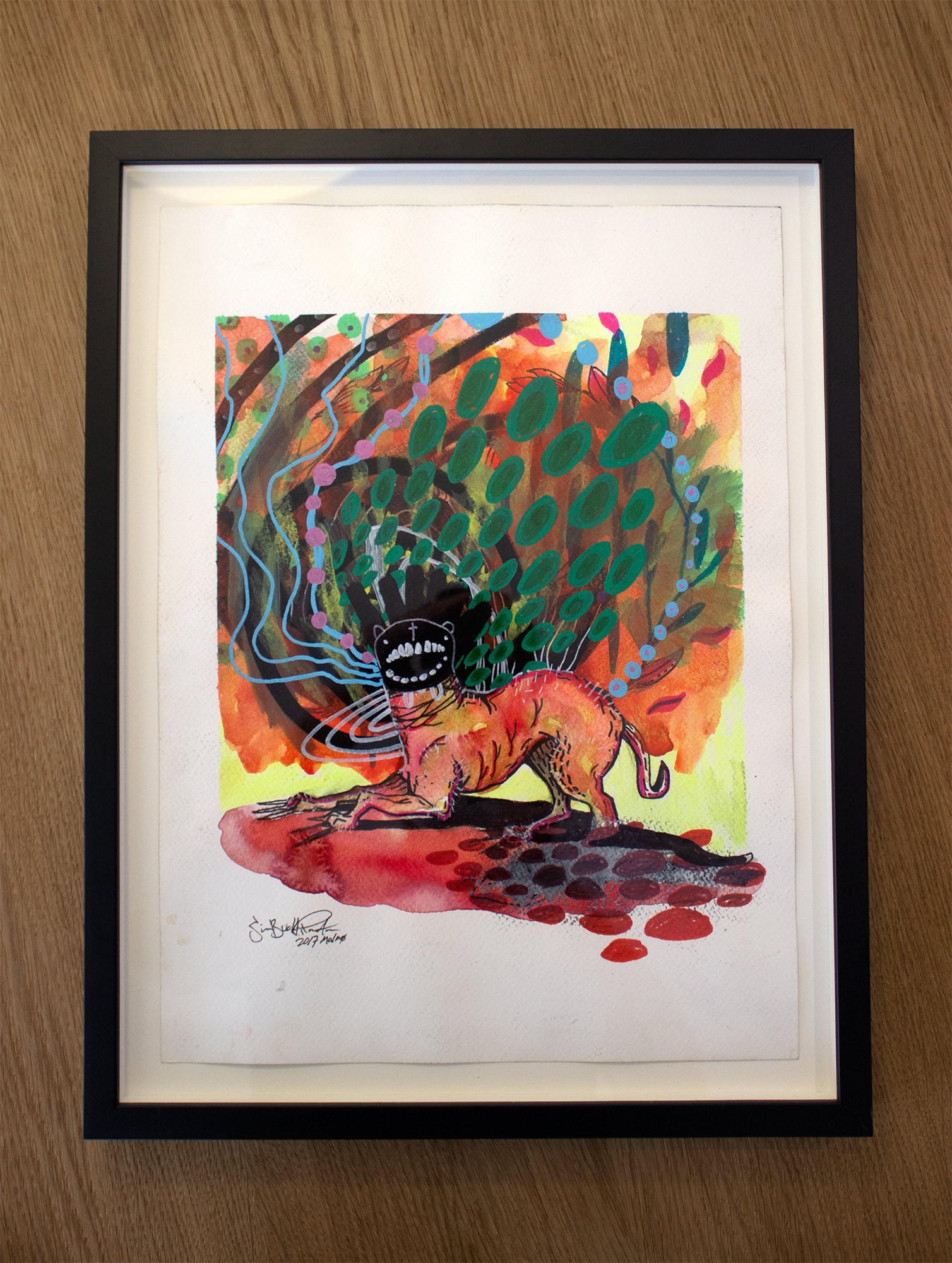 Uden titel XVI | Tegninger, Gouache-malerier, Akvarel-malerier | Simon Buch | Original tegning af Simon Buch
Indrammet med distance fra glas til original | Beauton Art Gallery tegninger, gouache-malerier, akvarel-malerier, farverige, ekspressionistiske, grafiske, illustrative, pop, dyreliv, vilde-dyr, grønne, orange, røde, gule, akryl, blæk, papir, tusch, samtidskunst, dansk, dekorative, design, interiør, bolig-indretning, moderne, moderne-kunst, nordisk, obskurt, pop-art, plakater, skandinavisk, levende, Køb original kunst og kunstplakater. Malerier, tegninger, limited edition kunsttryk & plakater af dygtige kunstnere.