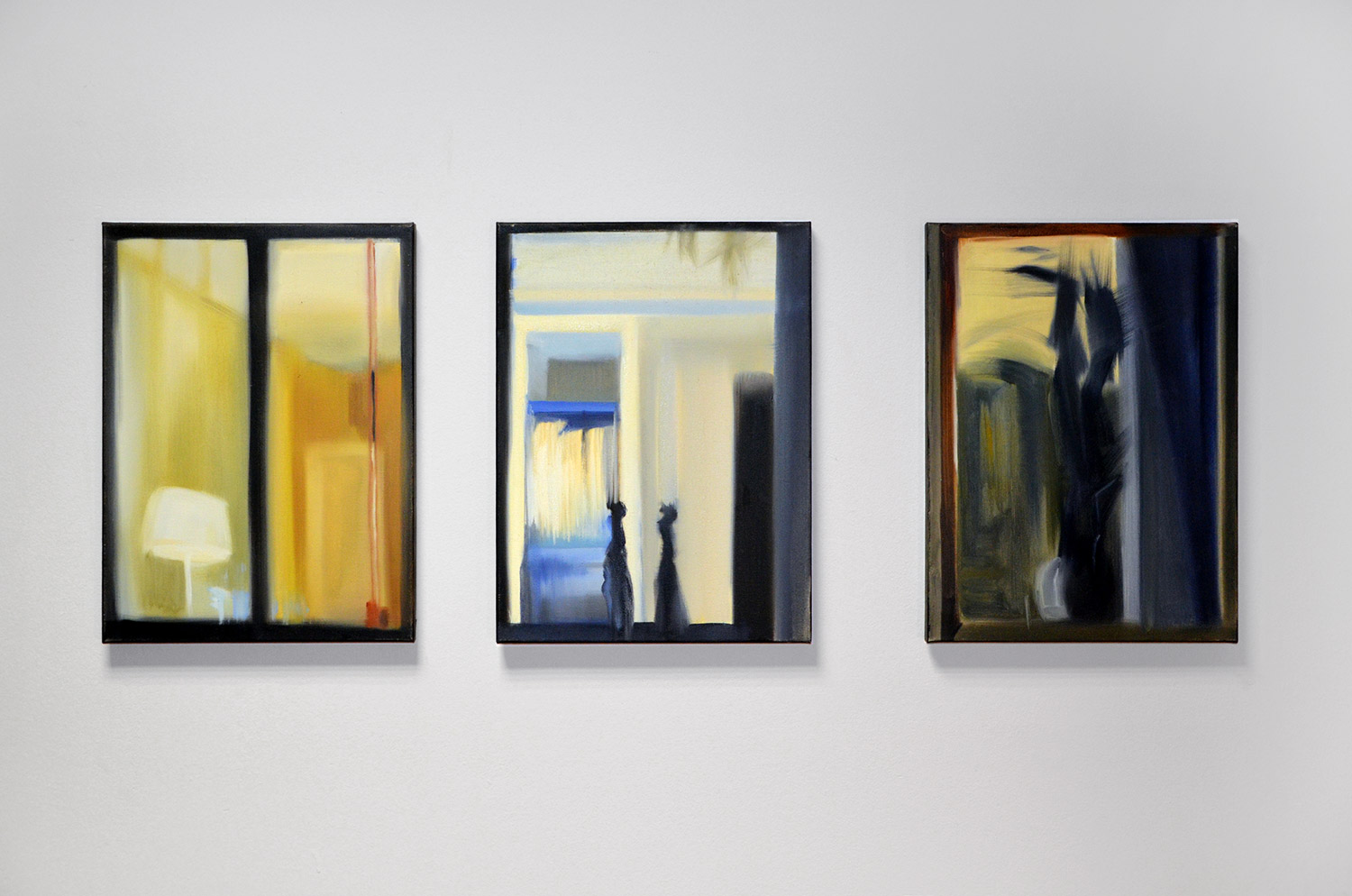 Vinduer III | Malerier |  | Beauton Art Gallery malerier, abstrakte, ekspressionistiske, grafiske, arkitektur, botanik, bevægelse, mønstre, sorte, røde, gule,  bomuldslærred, olie, arkitektoniske, smukke, bygninger, samtidskunst, dekorative, design, interiør, bolig-indretning, moderne, moderne-kunst, vinduer, Køb original kunst og kunstplakater. Malerier, tegninger, limited edition kunsttryk & plakater af dygtige kunstnere.